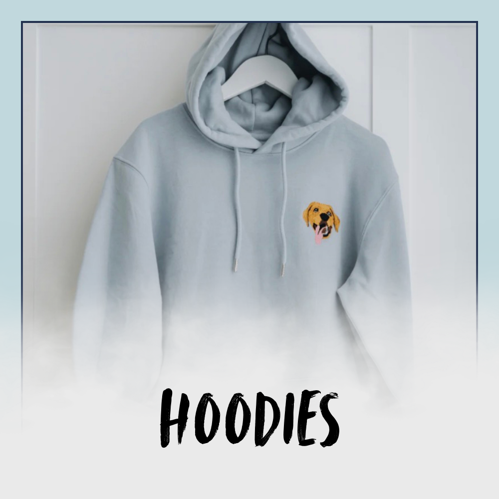 Womans Embroidered Pet Portrait Hoodie Sweatshirt