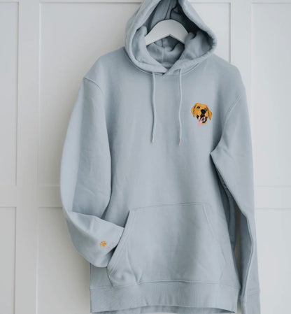 Womans Embroidered Pet Portrait Hoodie Sweatshirt