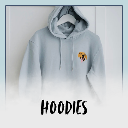 Womans Embroidered Pet Portrait Hoodie Sweatshirt